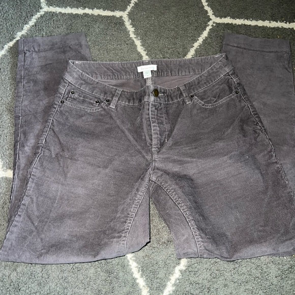 Garnet Hill Gray MidRise Corduroy Pants Size 6 - Picture 4 of 9